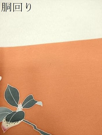 平和屋着物●塩瀬　九寸名古屋帯　友禅　枝花文　正絹　逸品　DAAV6316ps