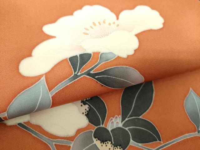 平和屋着物●塩瀬　九寸名古屋帯　友禅　枝花文　正絹　逸品　DAAV6316ps
