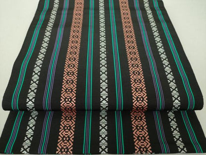 平和屋着物●本場筑前博多織 八寸名古屋帯 献上 黒地 正絹 逸品 DAAV6320ps
