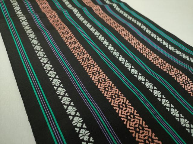 平和屋着物●本場筑前博多織 八寸名古屋帯 献上 黒地 正絹 逸品 DAAV6320ps