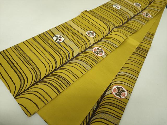 平和屋着物●六通柄袋帯　唐織　花丸文　正絹　逸品　DAAV6335ps