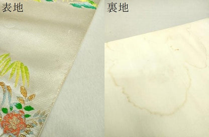 平和屋着物●六通柄 本袋帯 花鳥文九谷 金銀糸 正絹 逸品 DAAV6352ps