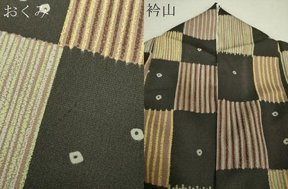平和屋着物●上質な小紋 変わり市松 正絹 逸品 DAAV6365ps