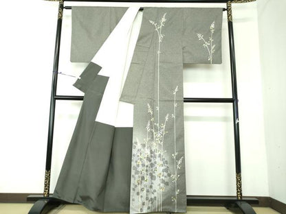 平和屋着物●本場染大島紬　訪問着　枝花文　たたき染め　正絹　逸品　DAAV6371ps