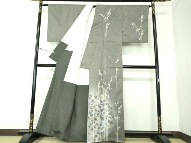 平和屋着物●本場染大島紬　訪問着　枝花文　たたき染め　正絹　逸品　DAAV6371ps