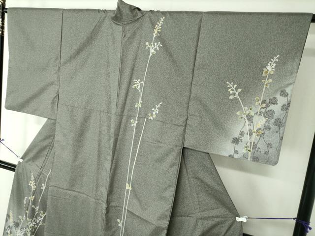 平和屋着物●本場染大島紬　訪問着　枝花文　たたき染め　正絹　逸品　DAAV6371ps