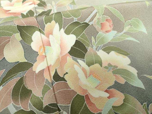 平和屋着物●十日町友禅作家　岡村蒼風　訪問着　枝垂れ桜　枝花文　暈し染め　正絹　逸品　未使用　DAAV6389ps