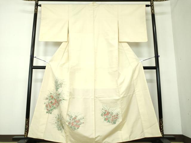 平和屋着物●京の名門・菱屋六右ェ門 紬 色留訪問着 草花文 正絹 逸品 DAAV6394ps
