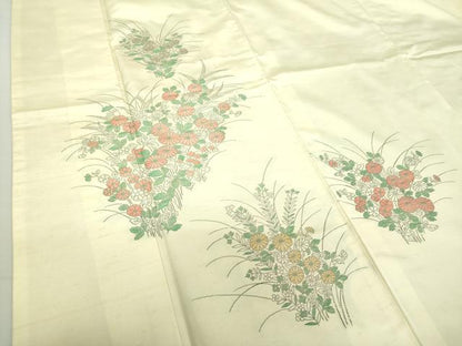平和屋着物●京の名門・菱屋六右ェ門 紬 色留訪問着 草花文 正絹 逸品 DAAV6394ps