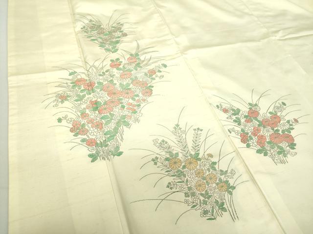 平和屋着物●京の名門・菱屋六右ェ門 紬 色留訪問着 草花文 正絹 逸品 DAAV6394ps