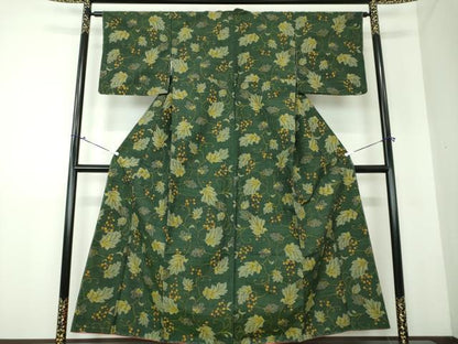 平和屋着物●上質な紬　葡萄唐草　正絹　逸品　未使用　DAAV6395ps