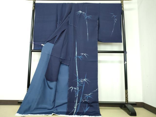 平和屋着物●藍染工房・こんや 全国阿波藍染染織作家協会会員 松本輝夫 訪問着 天然灰汁醗酵建 手描 仮絵羽 正絹 逸品 未使用 DAAV6405ps