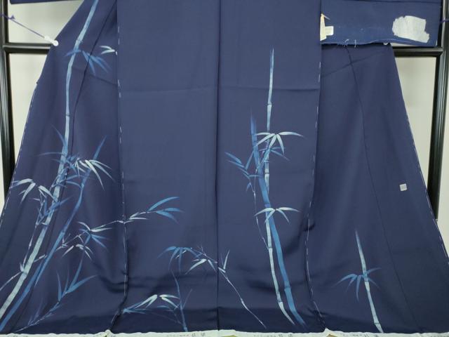 平和屋着物●藍染工房・こんや 全国阿波藍染染織作家協会会員 松本輝夫 訪問着 天然灰汁醗酵建 手描 仮絵羽 正絹 逸品 未使用 DAAV6405ps