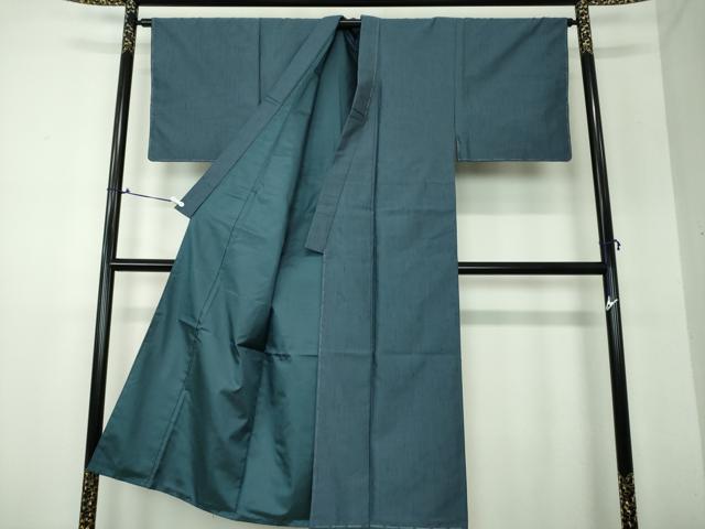 平和屋着物●男性 紬 アンサンブル 長羽織 熨斗目花色 正絹 逸品 未使用 DAAV6407ps