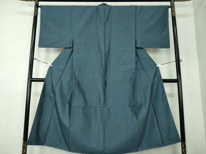 平和屋着物●男性 紬 アンサンブル 長羽織 熨斗目花色 正絹 逸品 未使用 DAAV6407ps