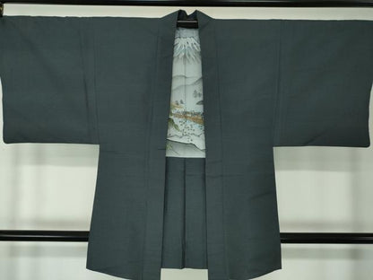 平和屋着物●男性　紬　アンサンブル　80亀甲　総詰め　正絹　逸品　DAAV6410ps