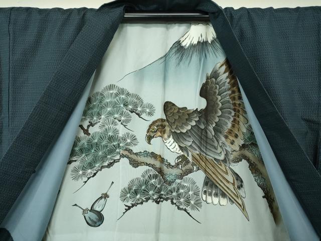 平和屋着物●男性 本場大島紬 アンサンブル 長羽織 80亀甲 総詰め 正絹 逸品 DAAV6411ps