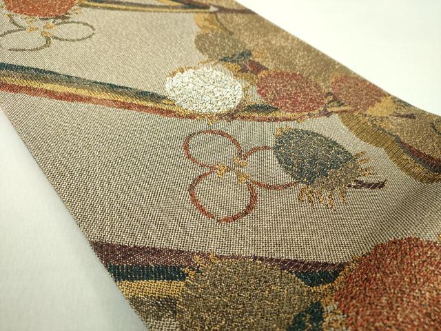 平和屋着物●六通柄袋帯 舞花文 金銀糸 鈴乃屋扱い 正絹 逸品 DAAV6426ps