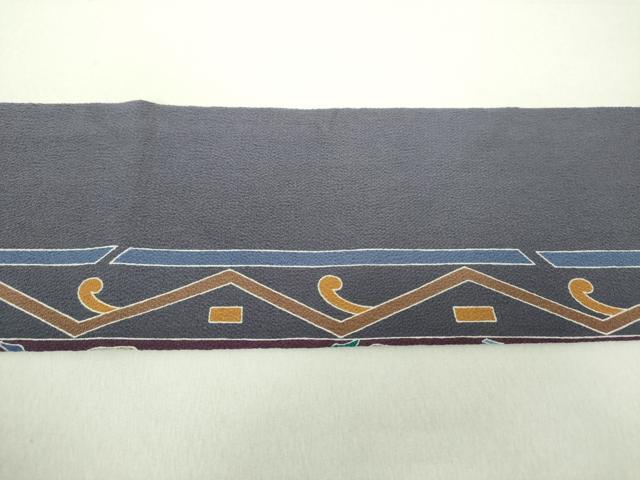 平和屋着物●全通柄九寸名古屋帯　花鳥文　鬼しぼ縮緬　正絹　逸品　未使用　DAAV6453ps