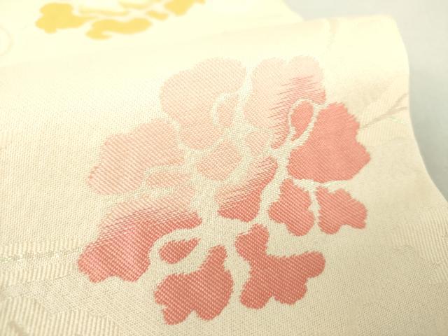 平和屋着物●九寸名古屋帯　牡丹唐草　ラメ糸　正絹　逸品　DAAV6454ps