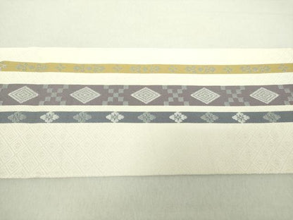 平和屋着物●九寸名古屋帯 花菱間道 正絹 逸品 未使用 DAAV6459ps