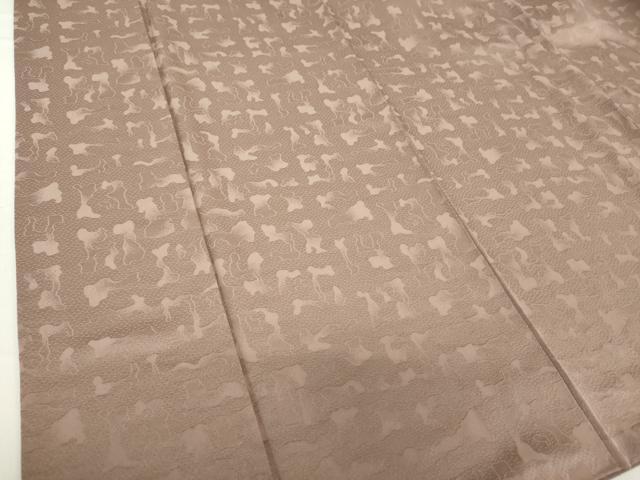 平和屋着物●上質な色無地 霞地紋 煤竹色 正絹 逸品 DAAV6468ps