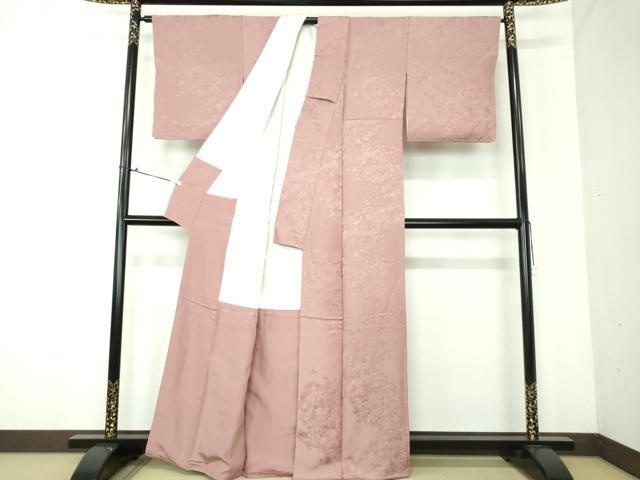 平和屋着物●上質な色無地　霞青海波地紋　紅藤色　正絹　逸品　DAAV6490ps
