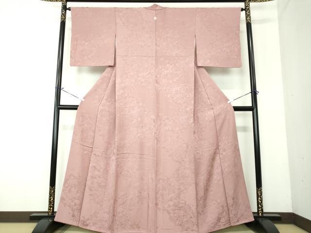 平和屋着物●上質な色無地　霞青海波地紋　紅藤色　正絹　逸品　DAAV6490ps