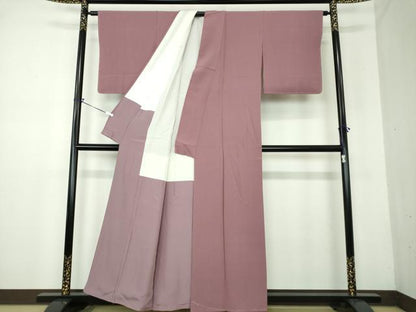 平和屋着物●上質な色無地　紅藤色　正絹　逸品　未使用　DAAV6521ps