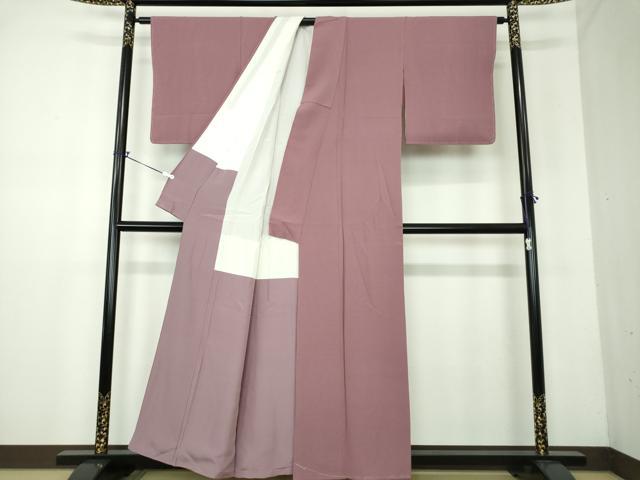 平和屋着物●上質な色無地　紅藤色　正絹　逸品　未使用　DAAV6521ps