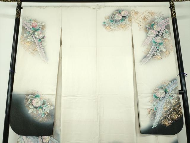 平和屋着物●豪華振袖 絞り 辻が花 暈し染め 金銀彩 銀通し地 正絹 逸品 DAAV6523ps