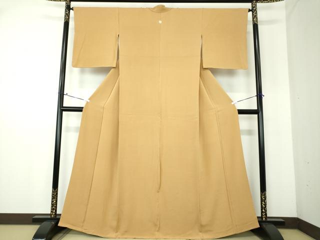 平和屋着物●上質な色無地 飴色 正絹 逸品 DAAV6524ps