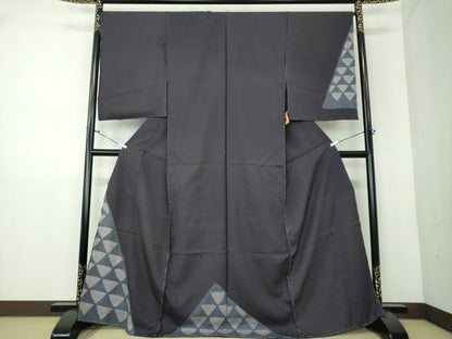 平和屋着物●訪問着　桶絞り　野菜づくし　ウロコ取り　仮絵羽　正絹　逸品　未使用　DAAV6532ps