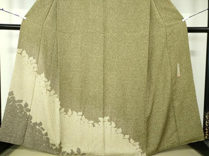 平和屋着物●喜多野良造　訪問着　草葉シルエット　たたき染め　正絹　逸品　DAAV6561ps