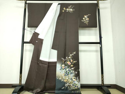 平和屋着物●訪問着　刺繍　枝花文　暈し染め　金彩　さが美扱い　正絹　逸品　DAAV6571ps