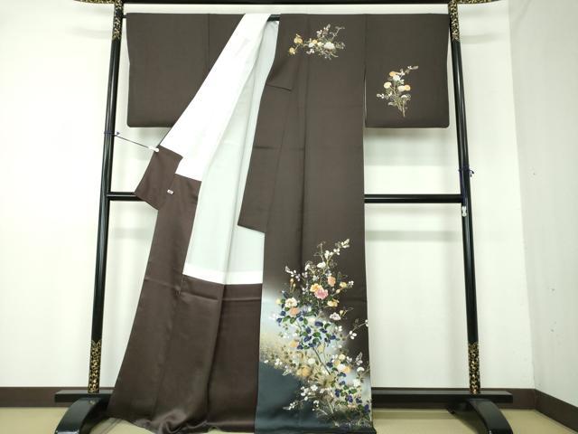 平和屋着物●訪問着　刺繍　枝花文　暈し染め　金彩　さが美扱い　正絹　逸品　DAAV6571ps