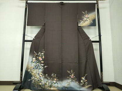 平和屋着物●訪問着　刺繍　枝花文　暈し染め　金彩　さが美扱い　正絹　逸品　DAAV6571ps