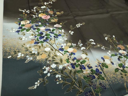 平和屋着物●訪問着　刺繍　枝花文　暈し染め　金彩　さが美扱い　正絹　逸品　DAAV6571ps