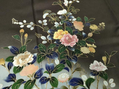平和屋着物●訪問着　刺繍　枝花文　暈し染め　金彩　さが美扱い　正絹　逸品　DAAV6571ps