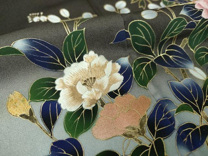 平和屋着物●訪問着　刺繍　枝花文　暈し染め　金彩　さが美扱い　正絹　逸品　DAAV6571ps