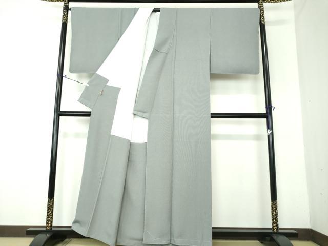 平和屋着物●江戸小紋　万筋　鉄御納戸色×灰色　ますいわ屋扱い　正絹　逸品　未使用　DAAV6579ps