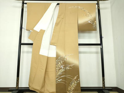 平和屋着物●創作作家　八須美 　漆戸順子　訪問着　螺鈿　流水花文　暈し染め　金銀彩　正絹　逸品　DAAV6600ps