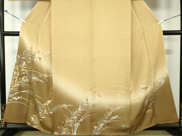 平和屋着物●創作作家　八須美 　漆戸順子　訪問着　螺鈿　流水花文　暈し染め　金銀彩　正絹　逸品　DAAV6600ps