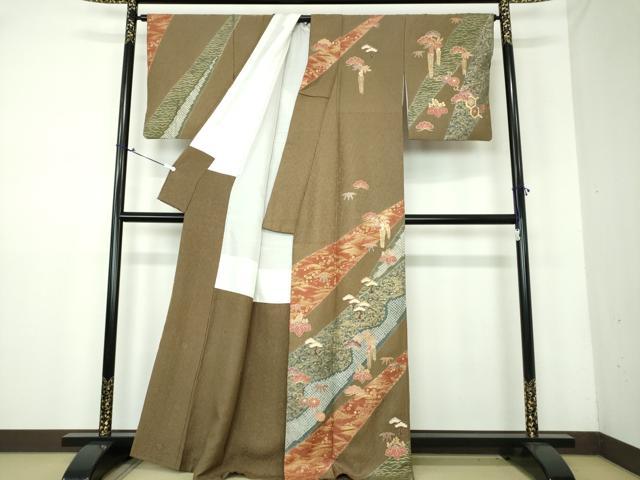 平和屋着物●訪問着 絞り 刺繍 吉祥花文 金彩 正絹 逸品 DAAV6605ps