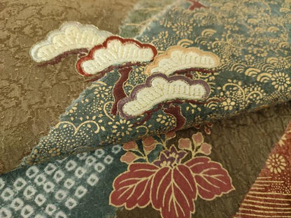 平和屋着物●訪問着 絞り 刺繍 吉祥花文 金彩 正絹 逸品 DAAV6605ps