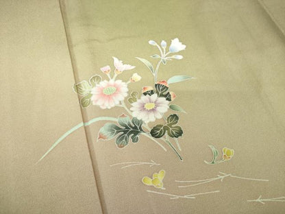 平和屋着物●池坊保子 訪問着 友禅 草花文 暈し染め 正絹 逸品 DAAV6614ps