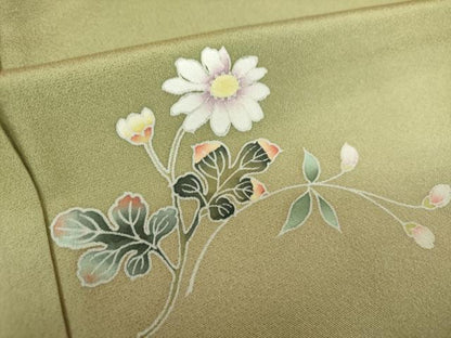 平和屋着物●池坊保子 訪問着 友禅 草花文 暈し染め 正絹 逸品 DAAV6614ps