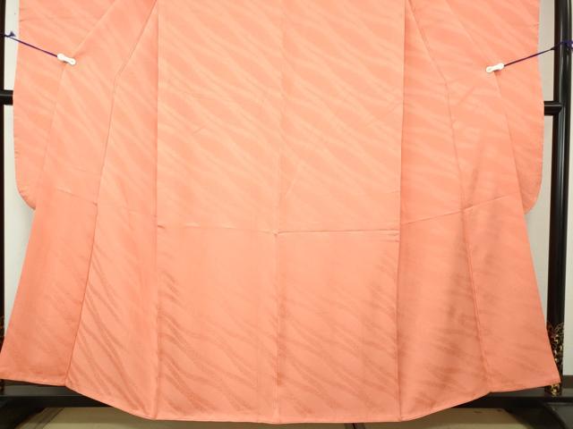 平和屋着物●豪華振袖 霞地紋 色無地 珊瑚朱色 正絹 逸品 DAAV6615ps