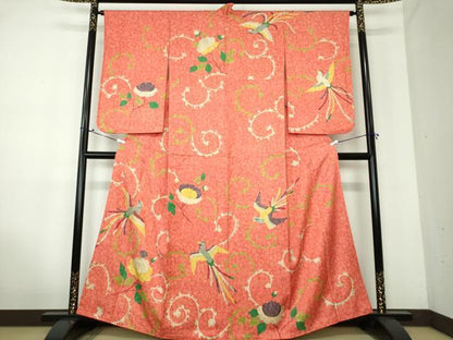 平和屋着物●訪問着 鳳凰牡丹文 金銀彩 正絹 逸品 DAAV6619ps