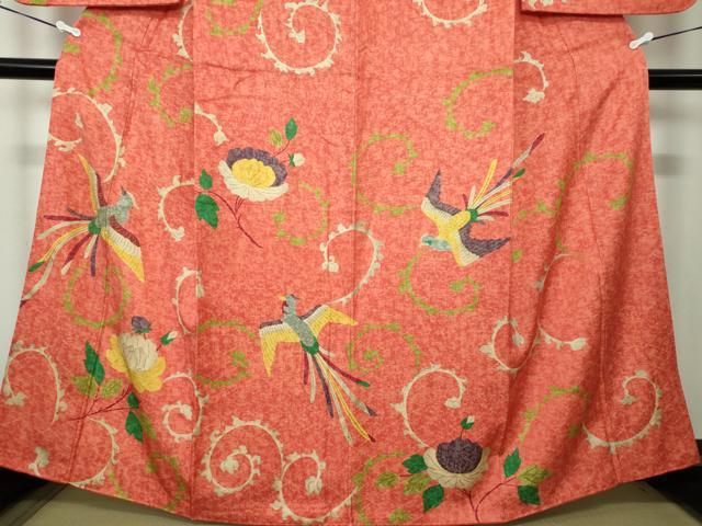 平和屋着物●訪問着 鳳凰牡丹文 金銀彩 正絹 逸品 DAAV6619ps